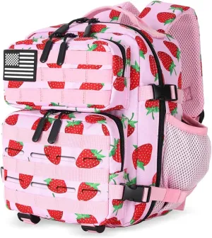 9L Tactical Assault Backpack Gym Backpack Hiking Travel Backpack Camping Backpack (Strawberry)