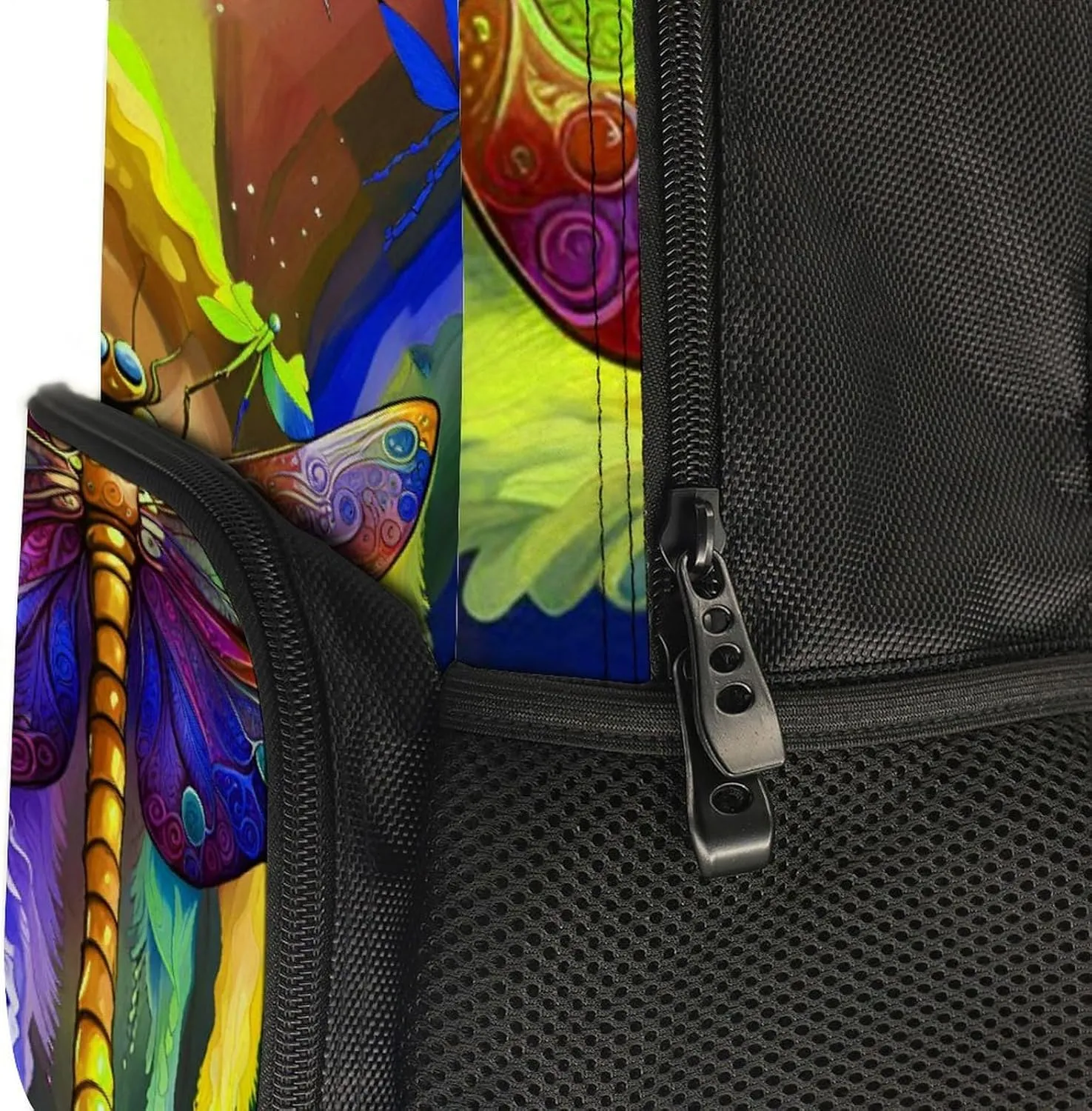 A Vibrant Dragonfly Colorful World Art Daypack Backpack Polyester Multipurpose Anti-Theft Shoulder Bag Big Capacity Gym Outdoor Hiking Backpack With Smooth Zippers