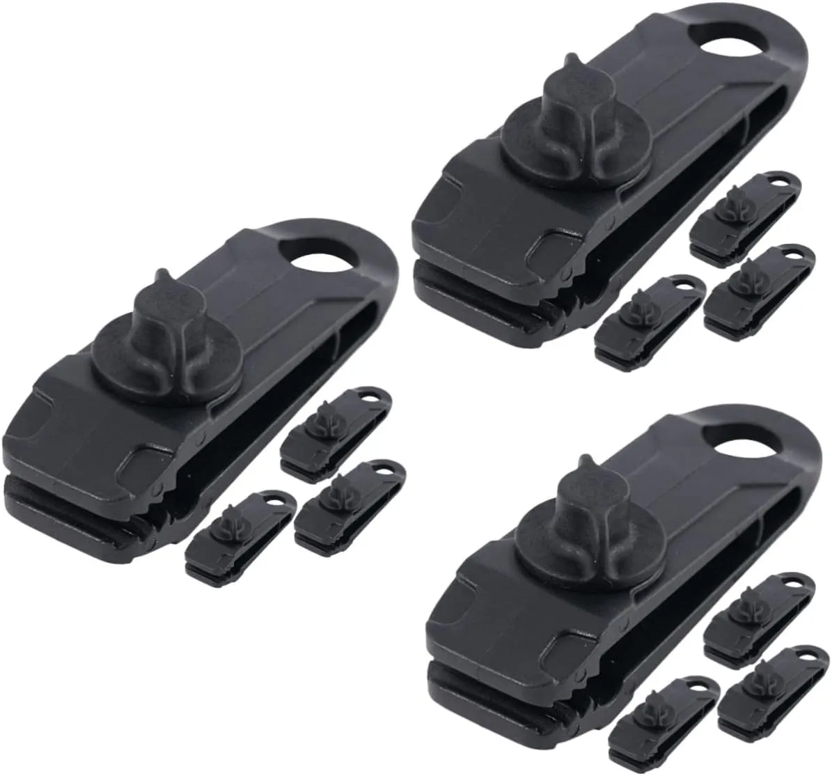 ABOOFAN 12pcs Heavy Duty Tent Clips Windproof Tarp Fasteners for Camping Hiking Outdoor Use Weatherproof for Awnings Tarps Clamps