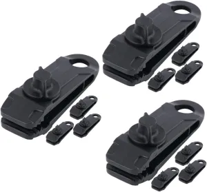ABOOFAN 12pcs Heavy Duty Tent Clips Windproof Tarp Fasteners for Camping Hiking Outdoor Use Weatherproof for Awnings Tarps Clamps