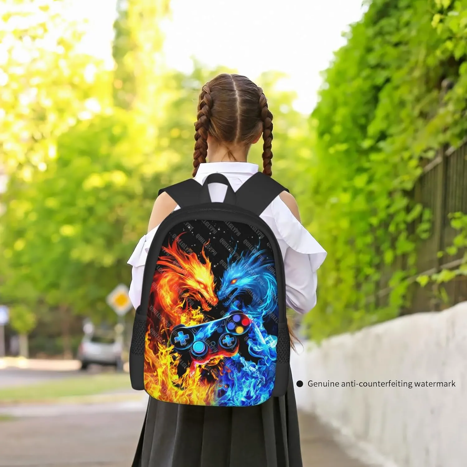 Abstract Gamepad Backpacks School Boys Backpack Ages 8-10 Video Games Gaming Backpack Water Resistant Bags Bookbag Travel Hiking Camping Daypack For Adults Teens Boys Girls