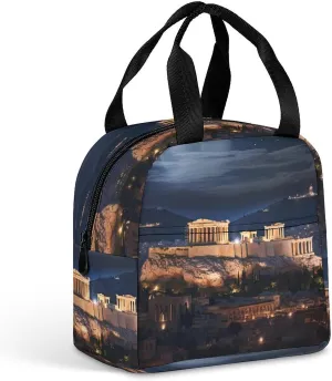 Acropolis of Athens Lunch Bag Portable Lunch Box Insulated Tote Bag Lunch Containers for Work Travel