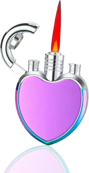 Adjustable Triple Jet Flame Torch Lighter，Windproof Cool Lighter，Unique Refillable Lighter for Women Men(Without Butane Gas) (13)