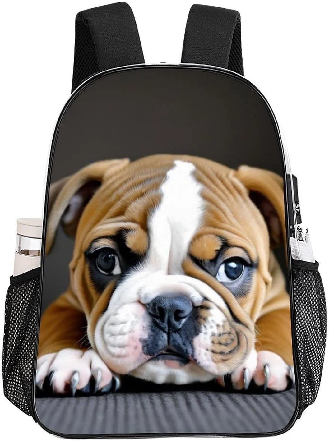 Adults Lightweight English Bulldog Puppy Dog Rucksacks Large Capacity Bookbag Transparent Bag for Trekking Outdoors Bicycle