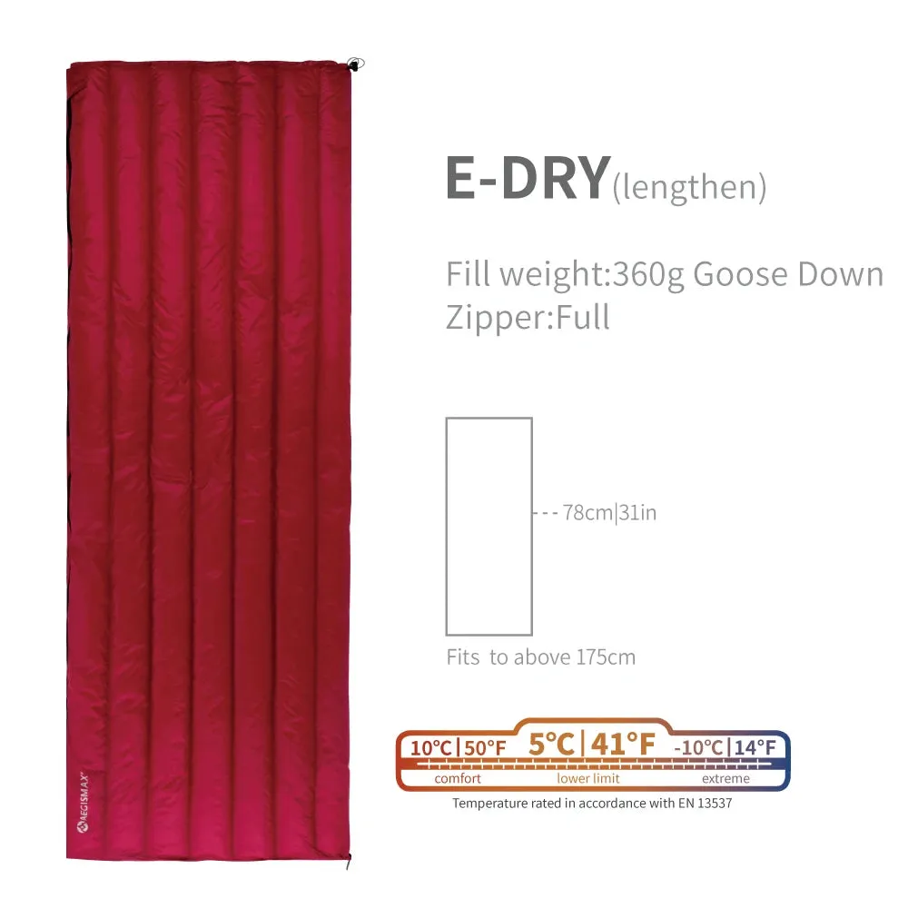 AEGISMAX E-Dry 5 Degree 700FP Ultra Dry Goose Down Sleeping Bag Ultralight Bag for Men & Women