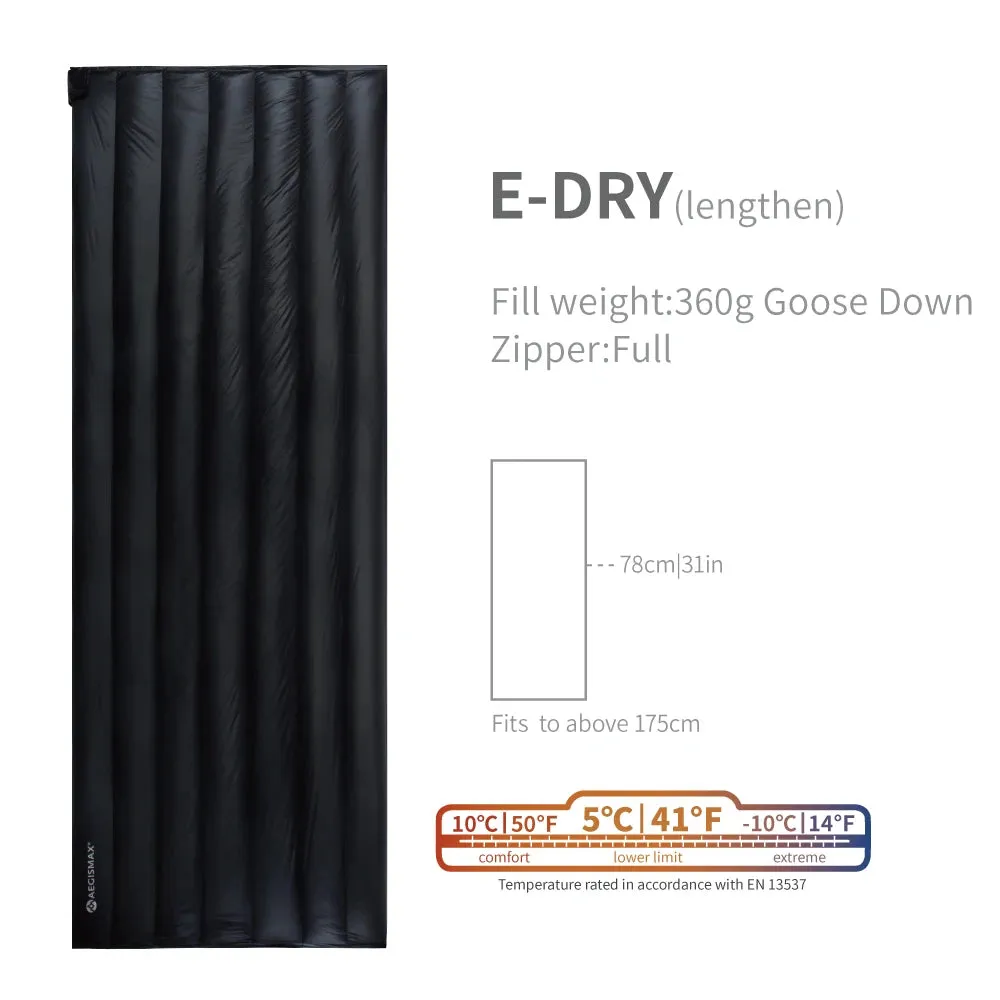 AEGISMAX E-Dry 5 Degree 700FP Ultra Dry Goose Down Sleeping Bag Ultralight Bag for Men & Women