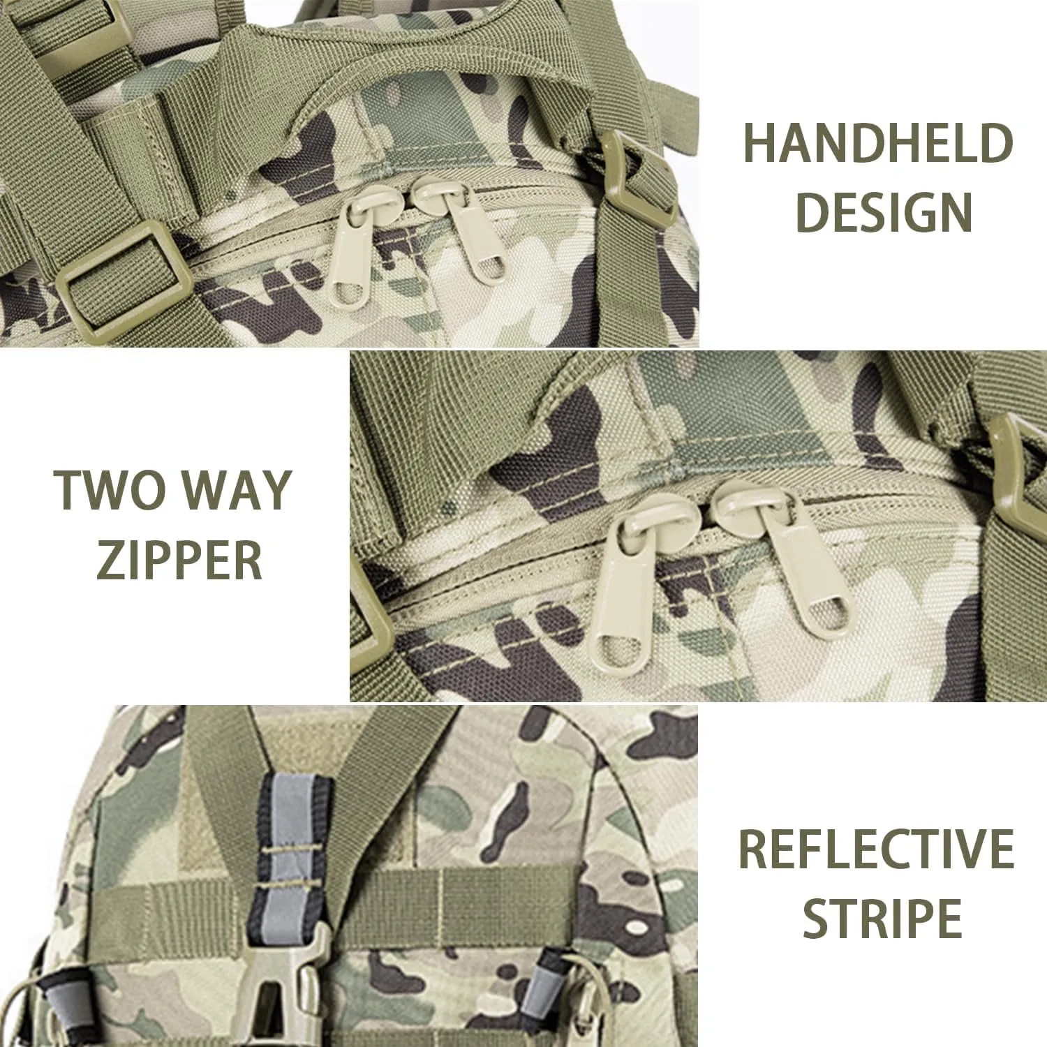 aiGear Tactical Backpack for Men, 25L Military Backpack, 3-Day Bug Out Bag for Camping Hiking Hunting with Molle System Army Daypack (25L Camo)