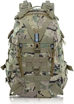 aiGear Tactical Backpack for Men, 25L Military Backpack, 3-Day Bug Out Bag for Camping Hiking Hunting with Molle System Army Daypack (25L Camo)