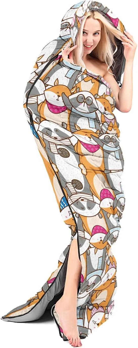 AILONEN Cartoon Camping Sleeping Bag for Boys Girls Adults,Lightweight & Waterproof,3 Season Warm & Cold Weather,Portable,Printed Sleeping Bag,Traveling,Camping,Hiking