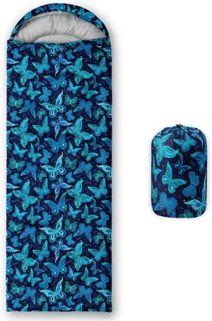 AILONEN Dolphin Camping Sleeping Bag for Boys Girls Adults,Lightweight & Waterproof,3 Season Warm & Cold Weather,Portable,Blue Dolphin Sea Animal Print Sleeping Bag,Traveling,Camping,Hiking