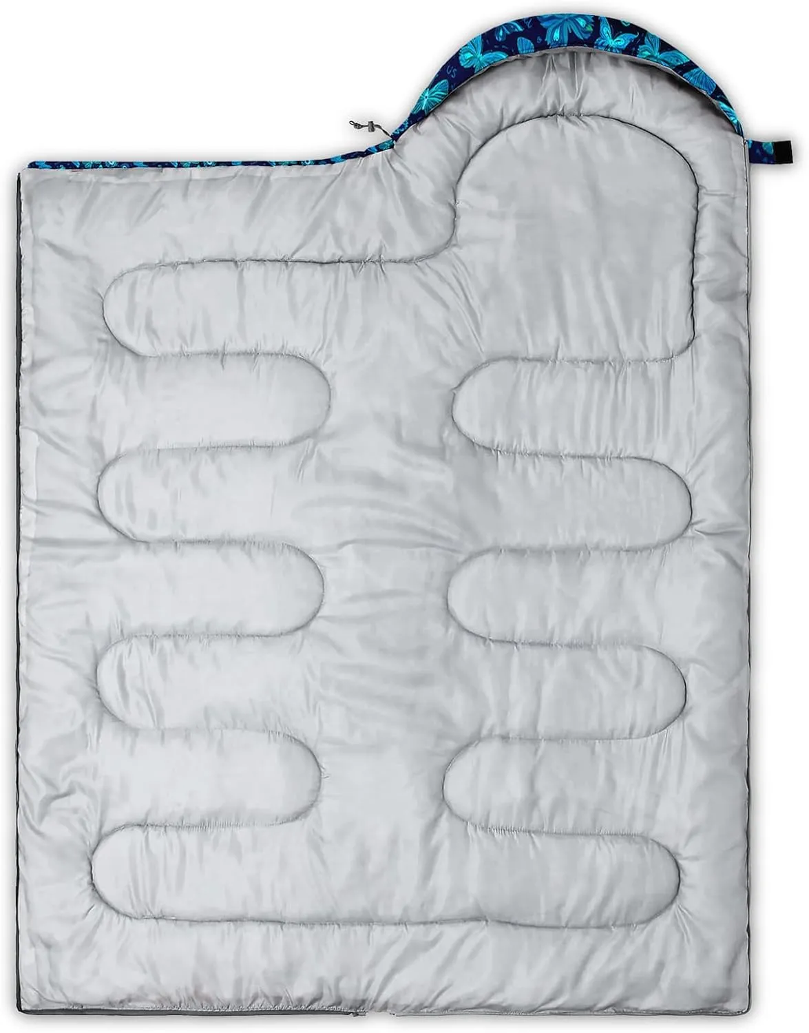 AILONEN Dolphin Camping Sleeping Bag for Boys Girls Adults,Lightweight & Waterproof,3 Season Warm & Cold Weather,Portable,Blue Dolphin Sea Animal Print Sleeping Bag,Traveling,Camping,Hiking