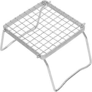 Airshi Camp Grill Grate Wavy Folding Legs Ultralight Stand Braid with Picnic Carry Bag