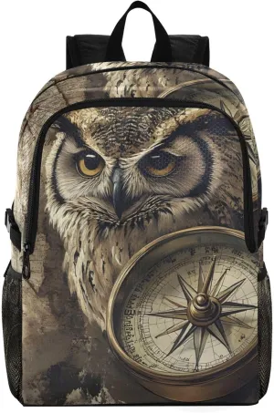 AIXIWAWA Owl Map Hiking Backpack Packable Lightweight Waterproof Daypack Foldable for Camping Travel Weight Capacity 22 LB