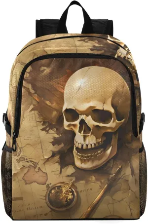 AIXIWAWA Travel Backpack Map and Skull Packable Lightweight Waterproof Portable Casual Daypack Foldable for Hiking Camping Weight Capacity 22 LB
