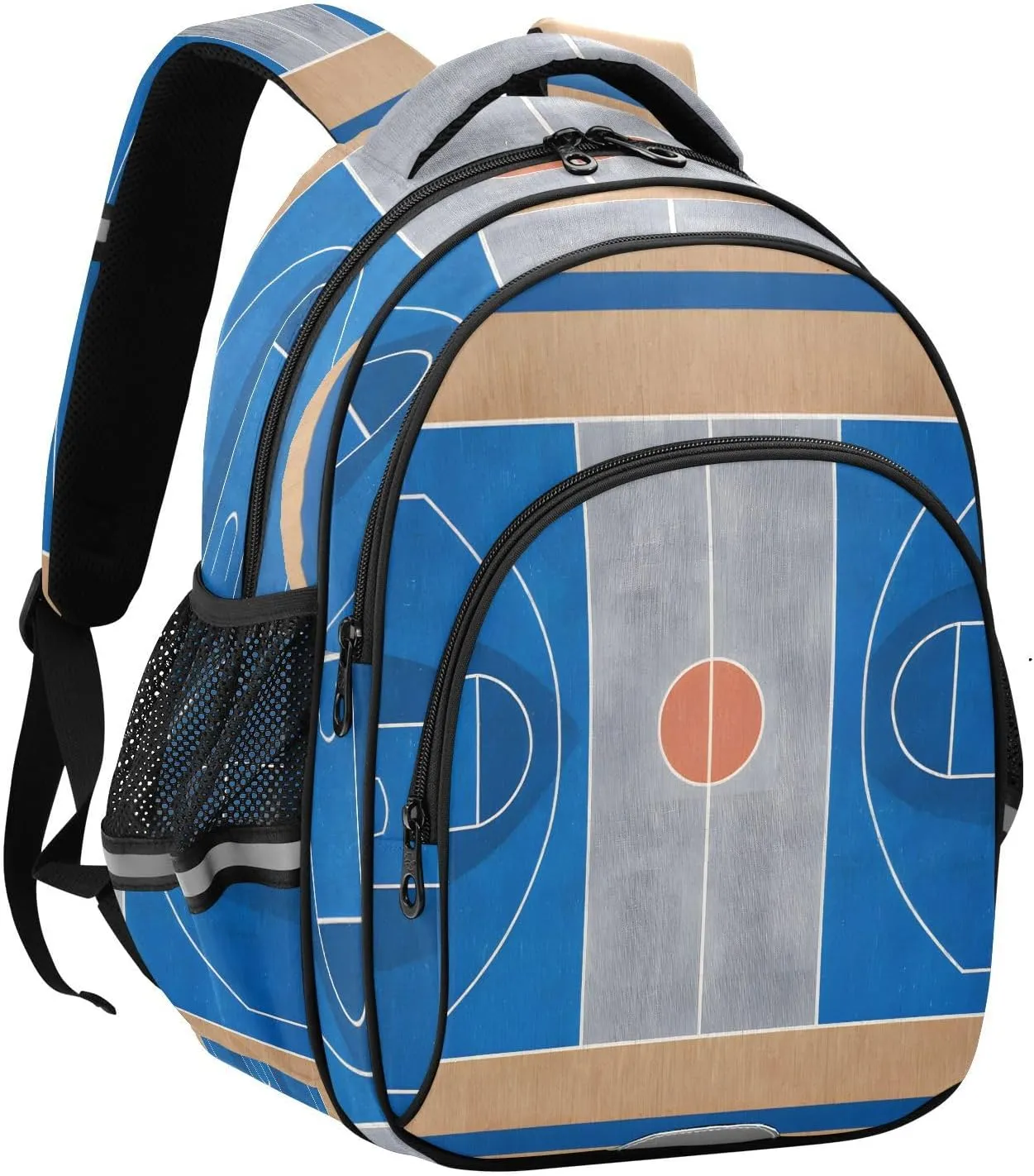 ALAZA Basketball Court Small Backpacks Travel Daypack School Book Bag for Men Women Teens Kids