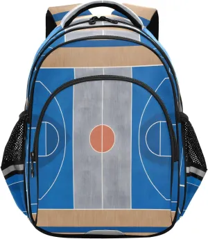 ALAZA Basketball Court Small Backpacks Travel Daypack School Book Bag for Men Women Teens Kids