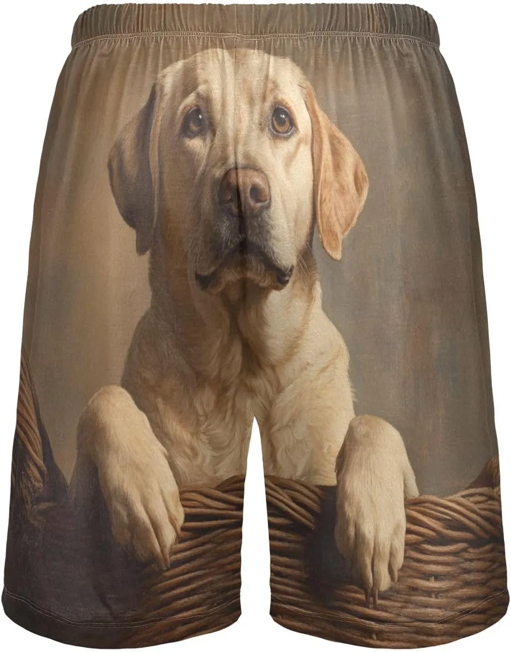 ALAZA Labrador on Basket Men's Pajama Shorts with Pockets