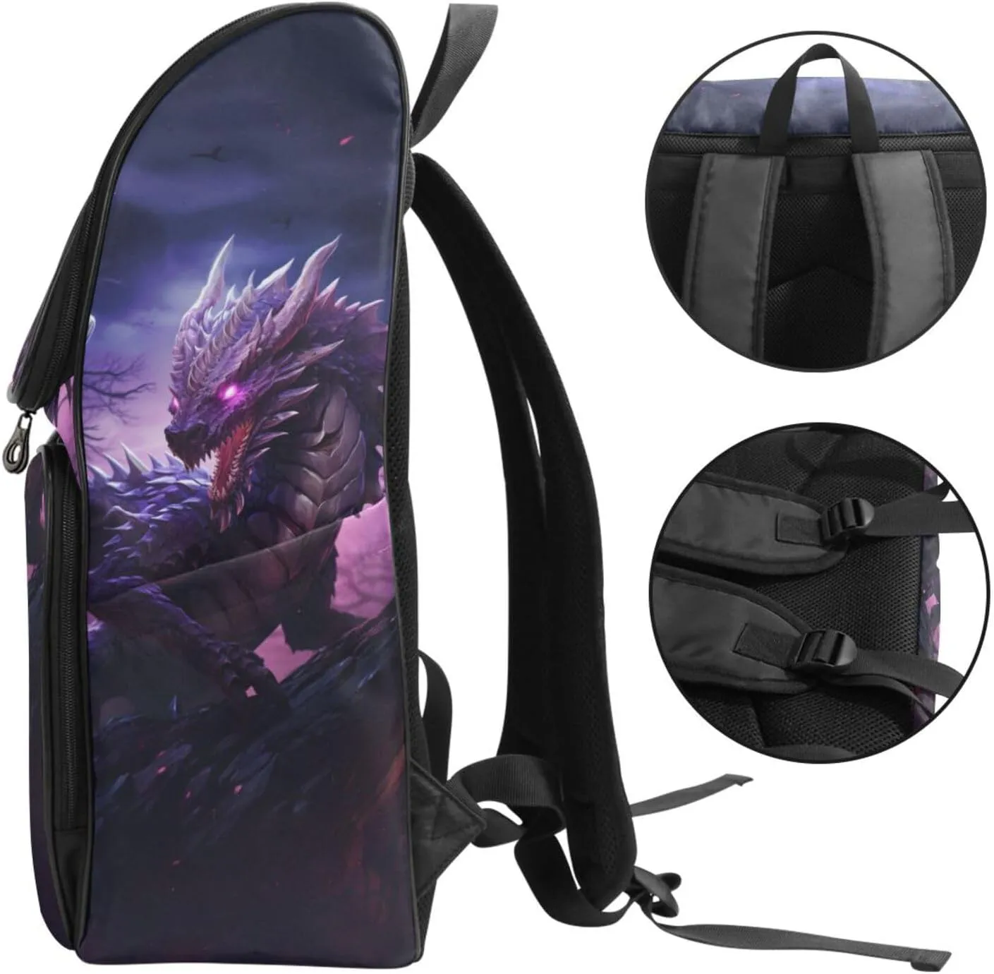 ALAZA Large Travel Laptop Backpack Magical Purple Dragon in Wild Rucksack Women Men Business Office Back Pack Daily Commute Backpacks,Water Resistant College Computer Bag,19"