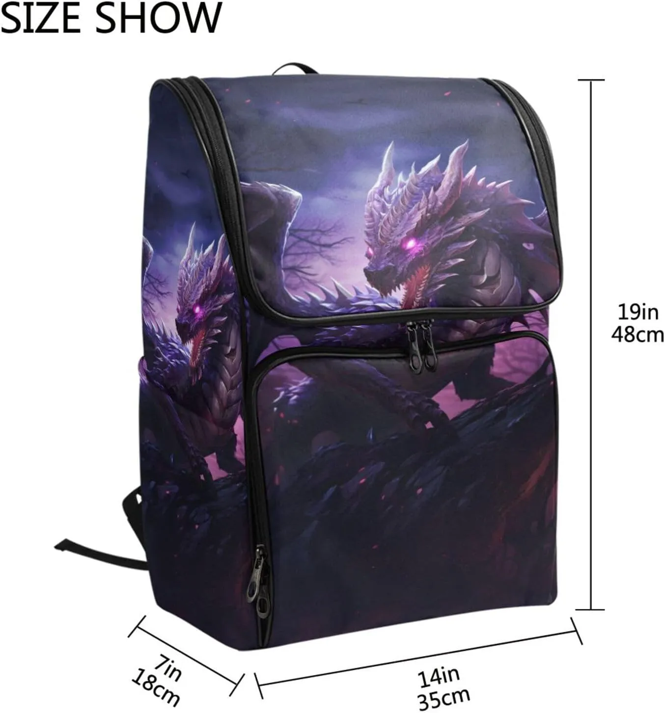 ALAZA Large Travel Laptop Backpack Magical Purple Dragon in Wild Rucksack Women Men Business Office Back Pack Daily Commute Backpacks,Water Resistant College Computer Bag,19"