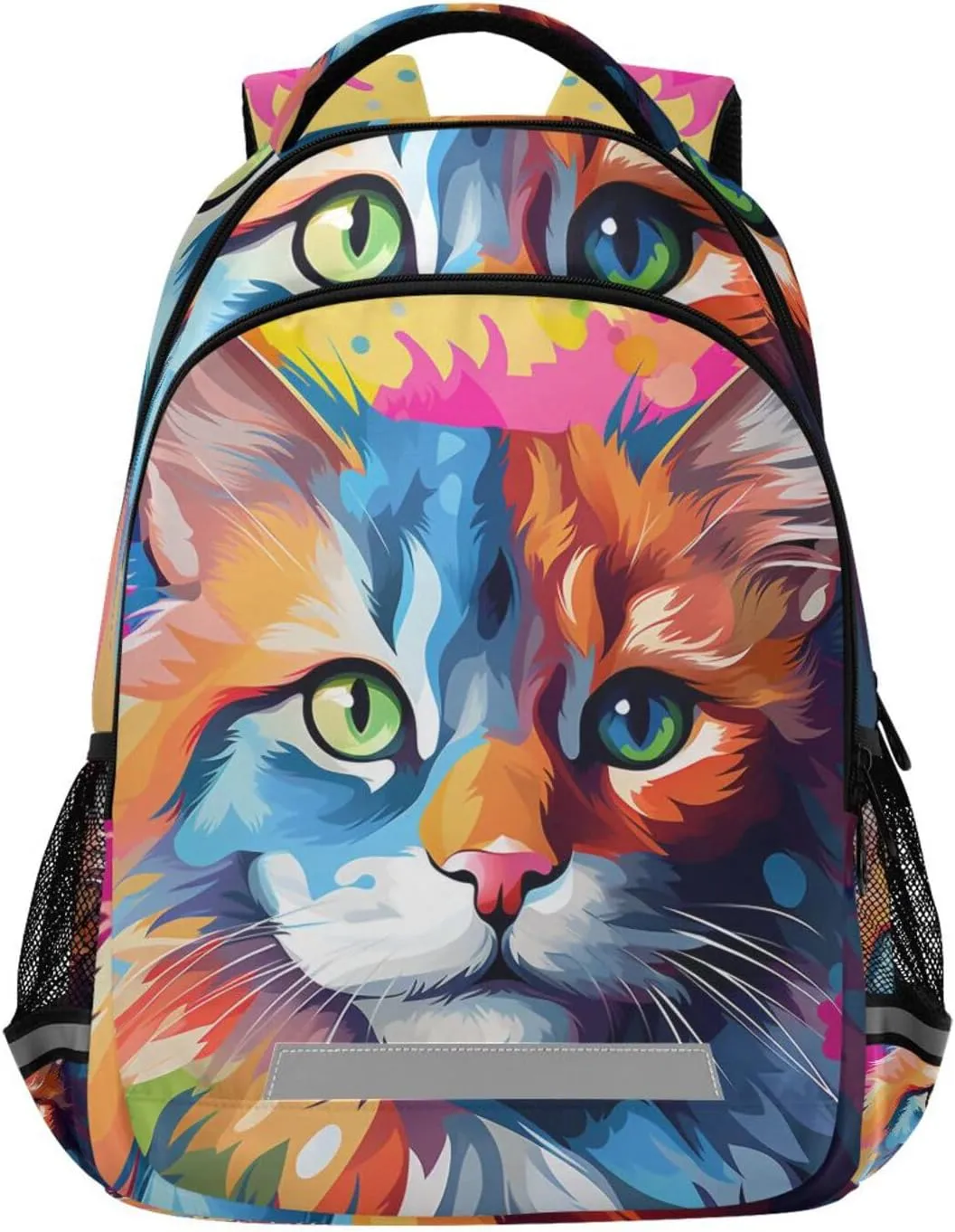 ALAZA Neon Cat Funny Backpack Girls Kids Backpacks Boys School Bookbag 3rd 4th 5th Grade Casual Daypack Laptop Shoulder Bag