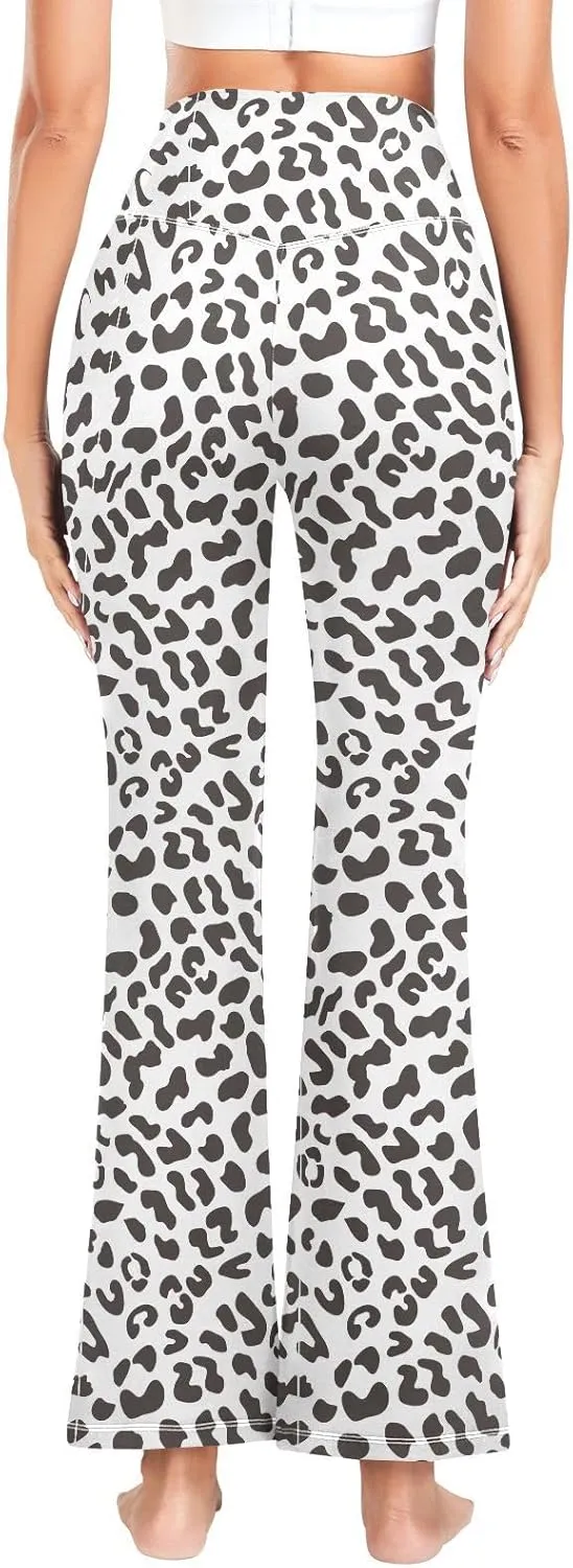 ALAZA Women's Leopard Skin Flare Yoga Pants