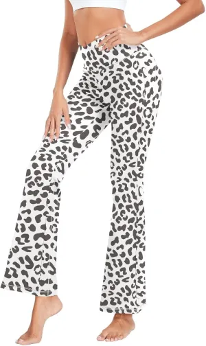 ALAZA Women's Leopard Skin Flare Yoga Pants