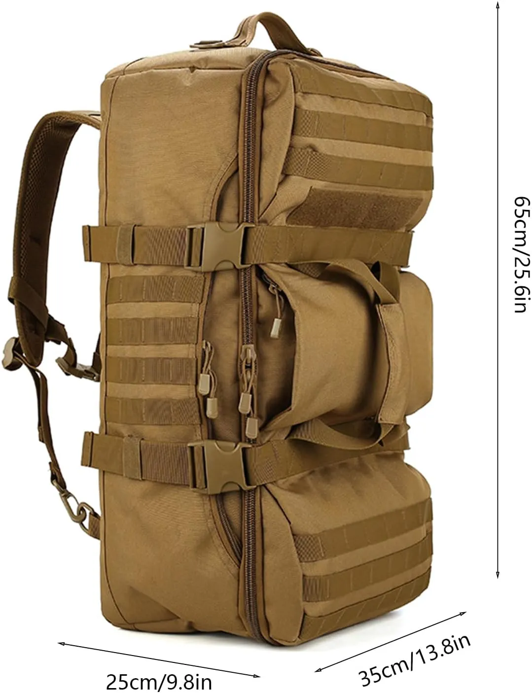 Alomejor Outdoor Backpack Large Capacity Waterproof Tiger Camo Bag with Ventilated Back Panel Travel Bag for Camping Hiking