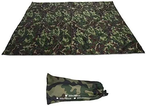 Alomejor Waterproof Camping Ultralight Tent Tarp Multifunctional Camouflage Footprint Ground Sheet Mat for Ourdoor Picnic Blanket