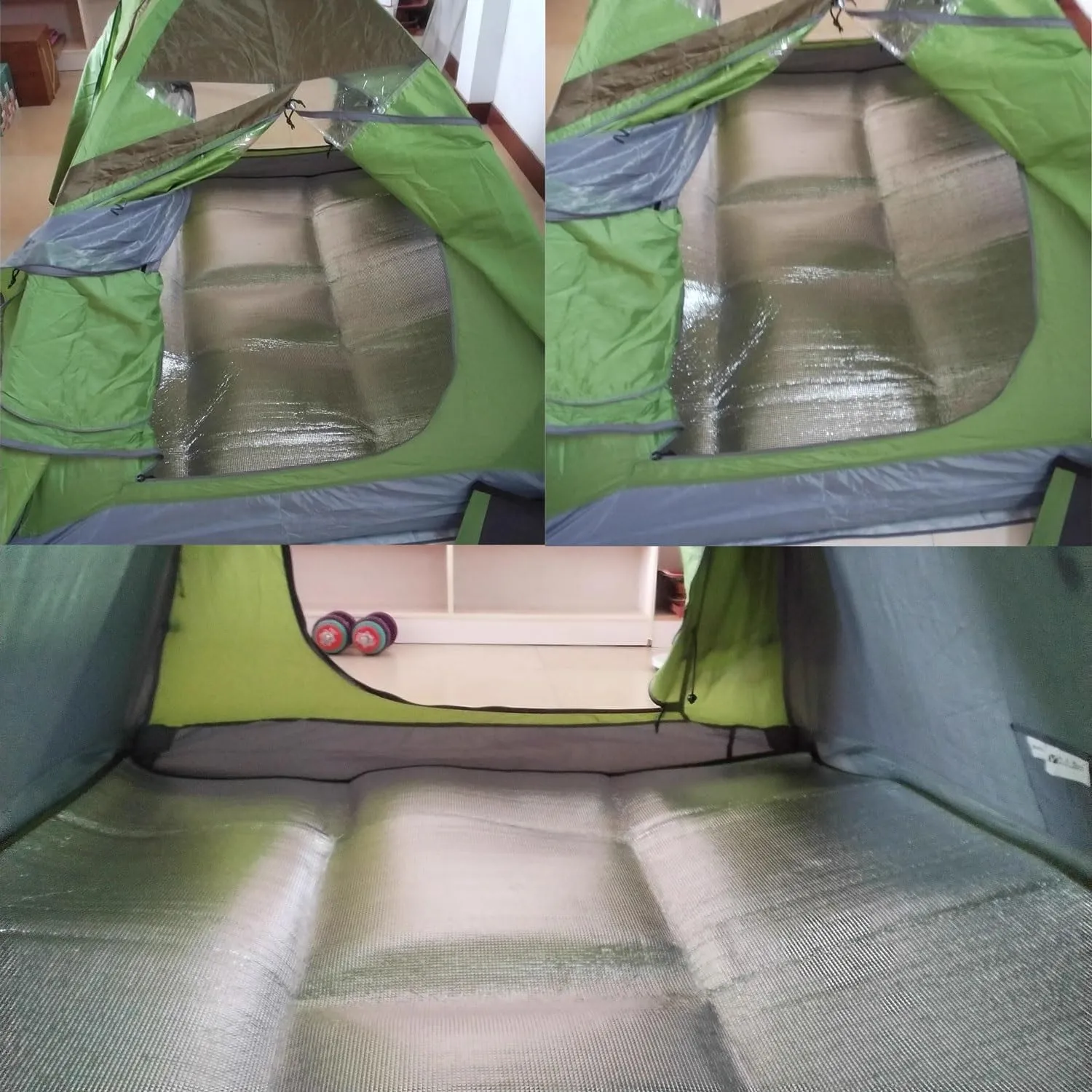 Aluminium Sleeping Mat Foam Mats, Sleeping Mat 9mm Thick Outdoor Double-Sided Moisture-Proof Foldable Tent for Camping Insulated Mat Foldable Tent Mat Floor Mat Thermal Mat
