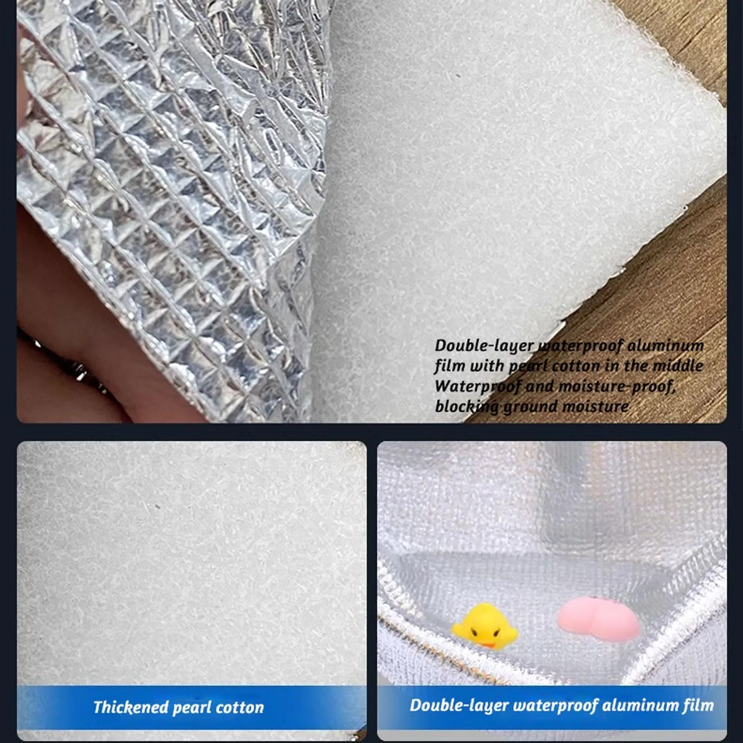 Aluminium Sleeping Mat Foam Mats, Sleeping Mat 9mm Thick Outdoor Double-Sided Moisture-Proof Foldable Tent for Camping Insulated Mat Foldable Tent Mat Floor Mat Thermal Mat
