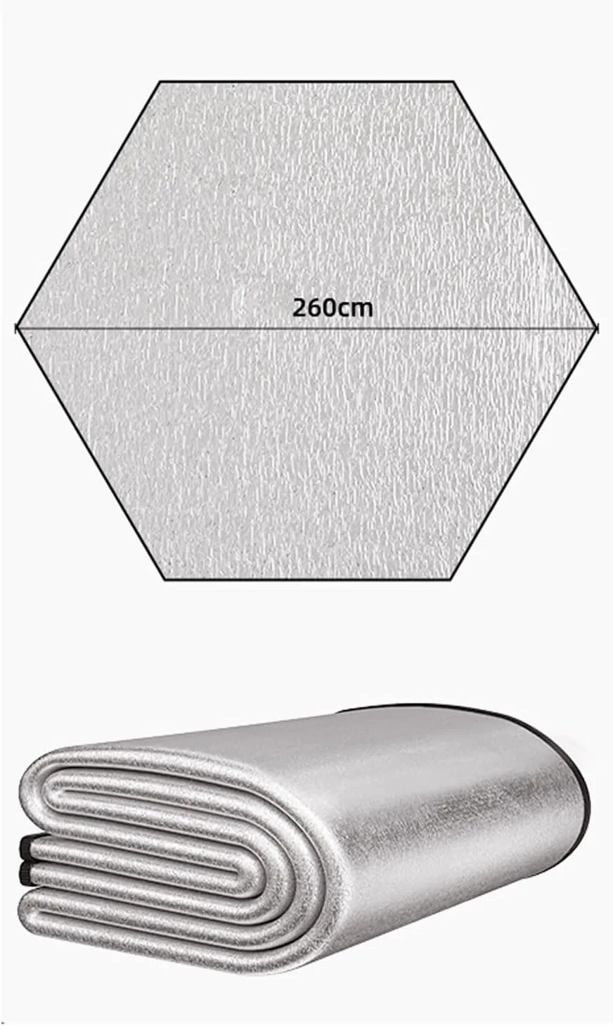 Aluminum Foil Camping Mat Hexagon Foam Foil Waterproof Cushion Foldable Sleeping Mattress Insulated Footprint Pad for Camping Foam Pad Insulating Foil Mat