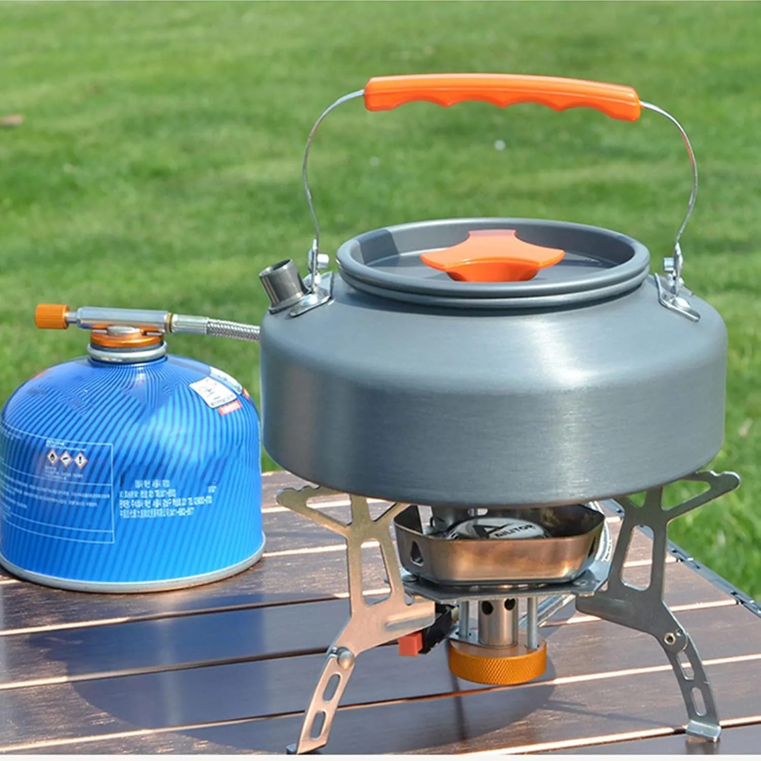 Aluminum Outdoor Hiking Kettle Pots Cookware Camping Kettle Stovetop Whistling Teapot Camp Teas Coffee Pots Enduring