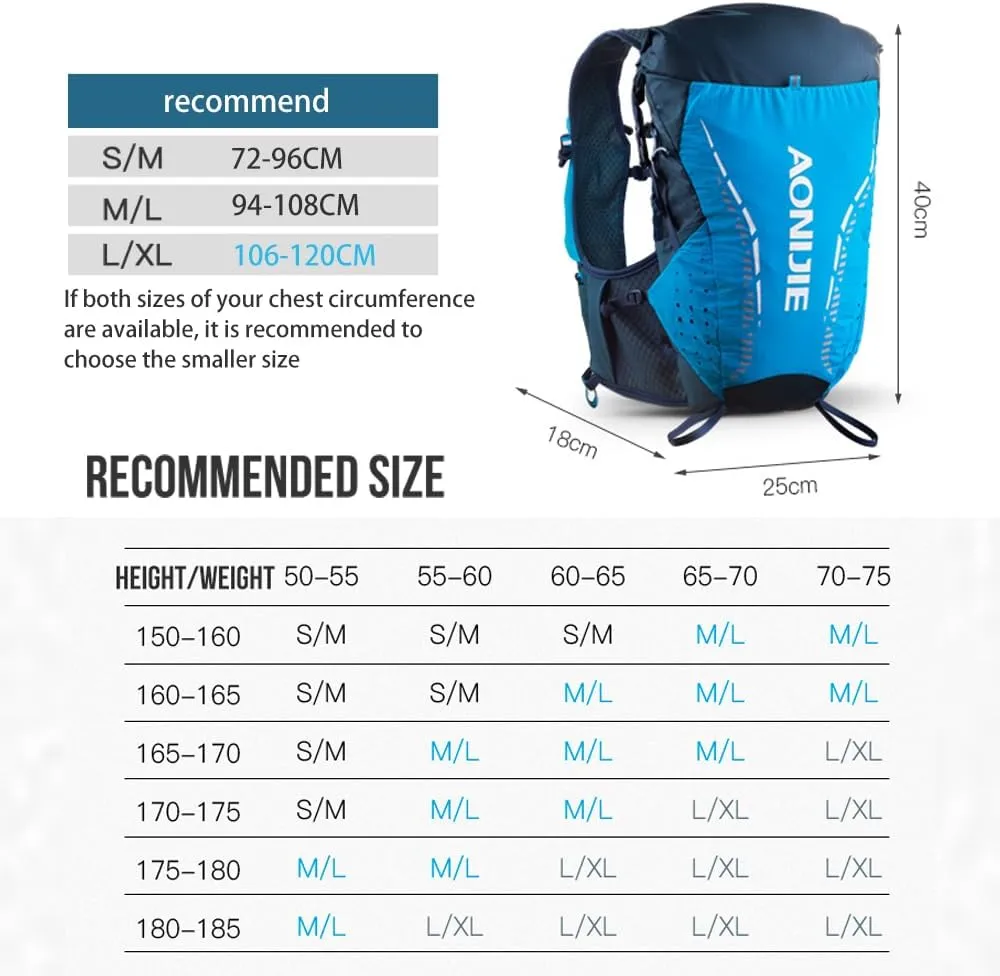 AONIJIE 18L Hiking Camping Backpack Men Women Lightweight & Water Resistant Running Hydration Pack for Hiking, Running, Cycling, Touring, Backpacking
