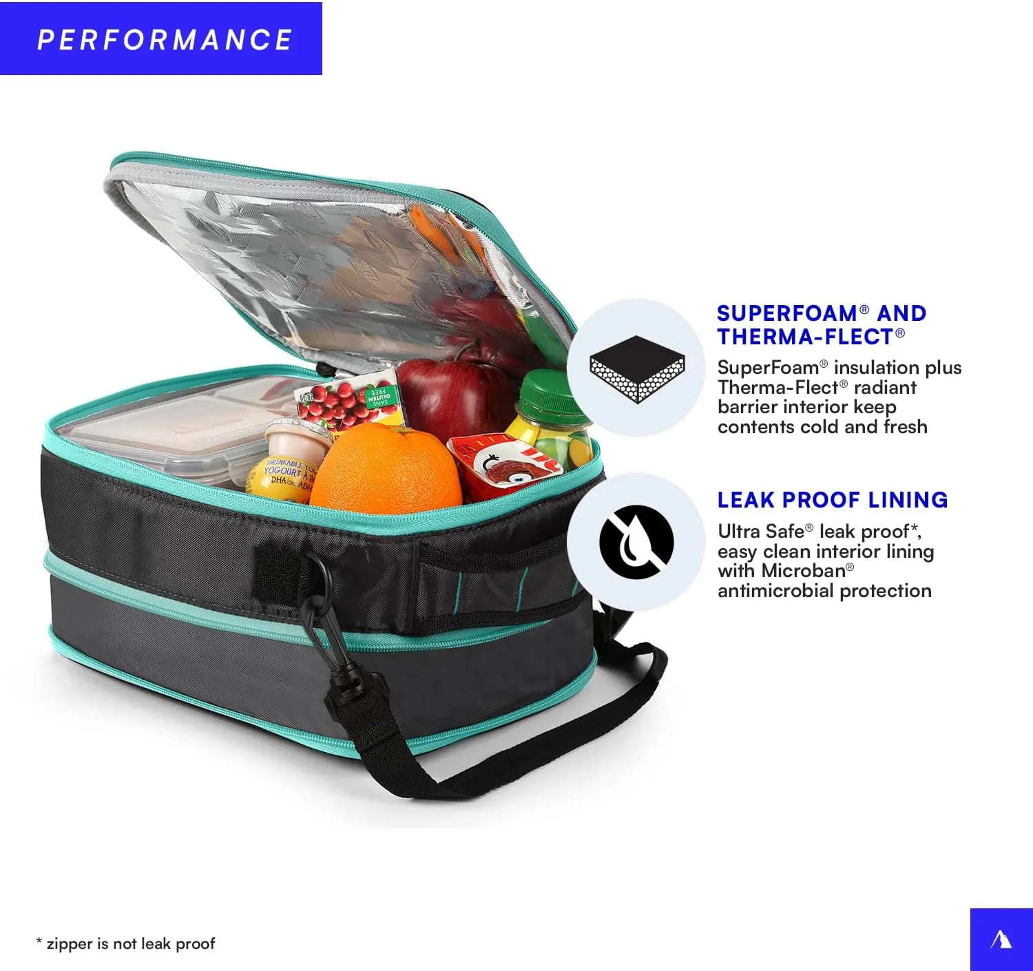Arctic Zone Ultimate Expandable Insulated Lunch Box, Dual Compartment Insulated - Gray