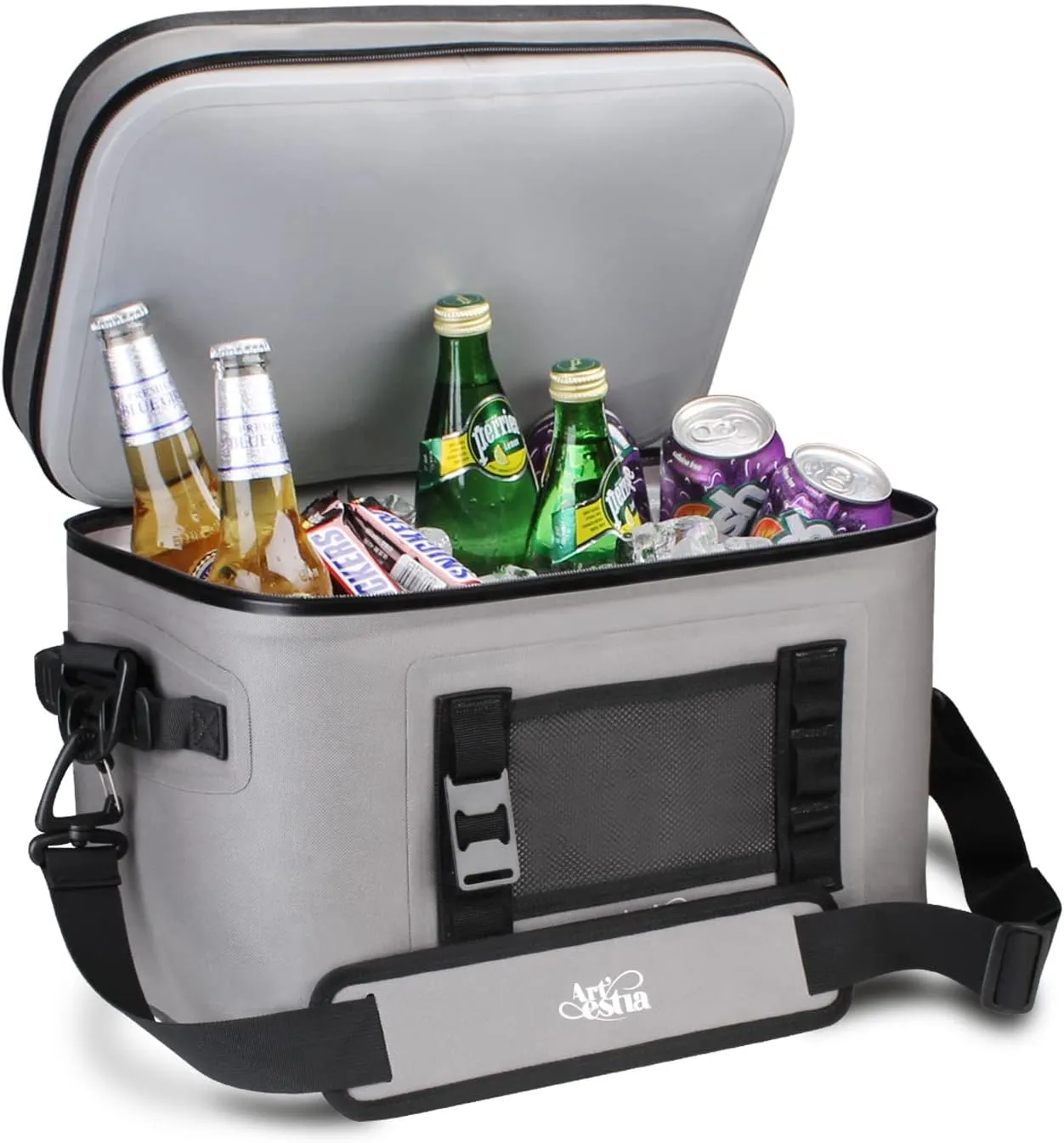 Artesia Soft Cooler 23 Cans Portable Insulated Cooler Bag, Keep Cool & Warm 68 Hours, 15L Large Waterproof Camping Cooler with Leak Proof Zipper for Lunch, Beach, Drinks, Beverage, Boating