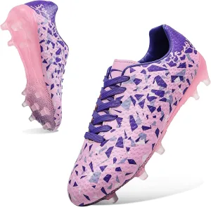 ASHION Kids Soccer Cleats Boys Girls Soccer Shoes Firm Ground Football Shoes for Indoor Outdoor Size (Little Kid/Big Kid)