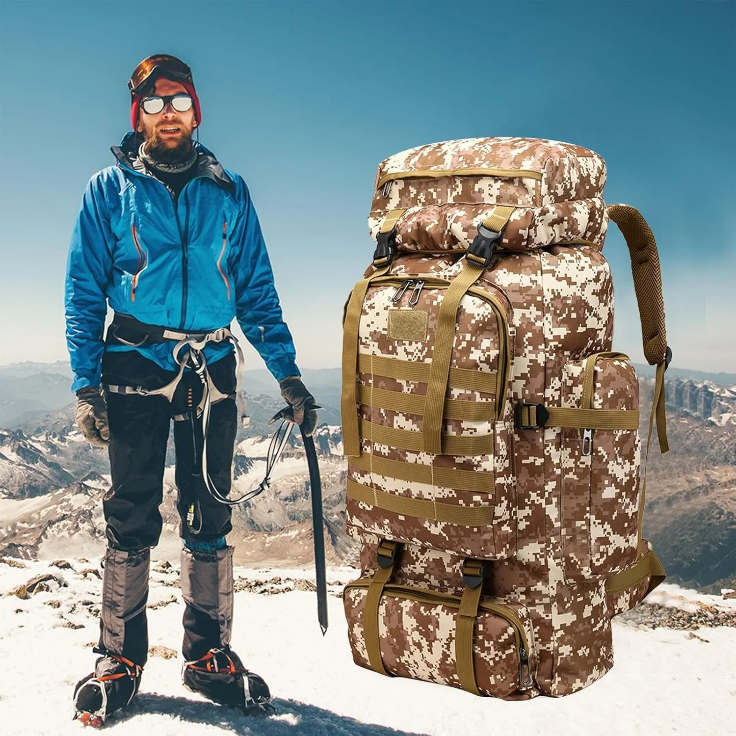 Assault Pack - 80l Outdoor Hiking Backpack Men, Waterproof Men Hunting Backpacks | Large Outdoor Backpack Men, Large Trekking Assault Rucksack Pack for Outdoor Activities Mountaineering, Trekking