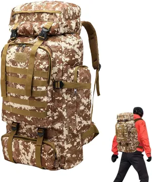 Assault Pack - 80l Outdoor Hiking Backpack Men, Waterproof Men Hunting Backpacks | Large Outdoor Backpack Men, Large Trekking Assault Rucksack Pack for Outdoor Activities Mountaineering, Trekking