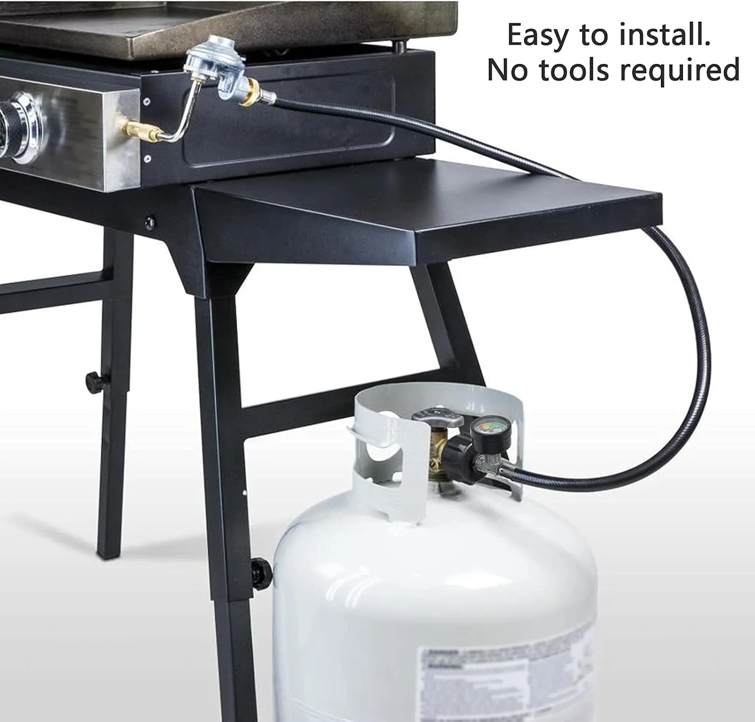 ATKKE Propane Hose Adapter 1lb to 20lb with Gauge, 8FT Propane Tank Grill Adapter Converter for Weber Q Grill, Mr. Heat Propane Heat, Blackstone 17/22‘’ Griddle, Coleman Camping Stove and More