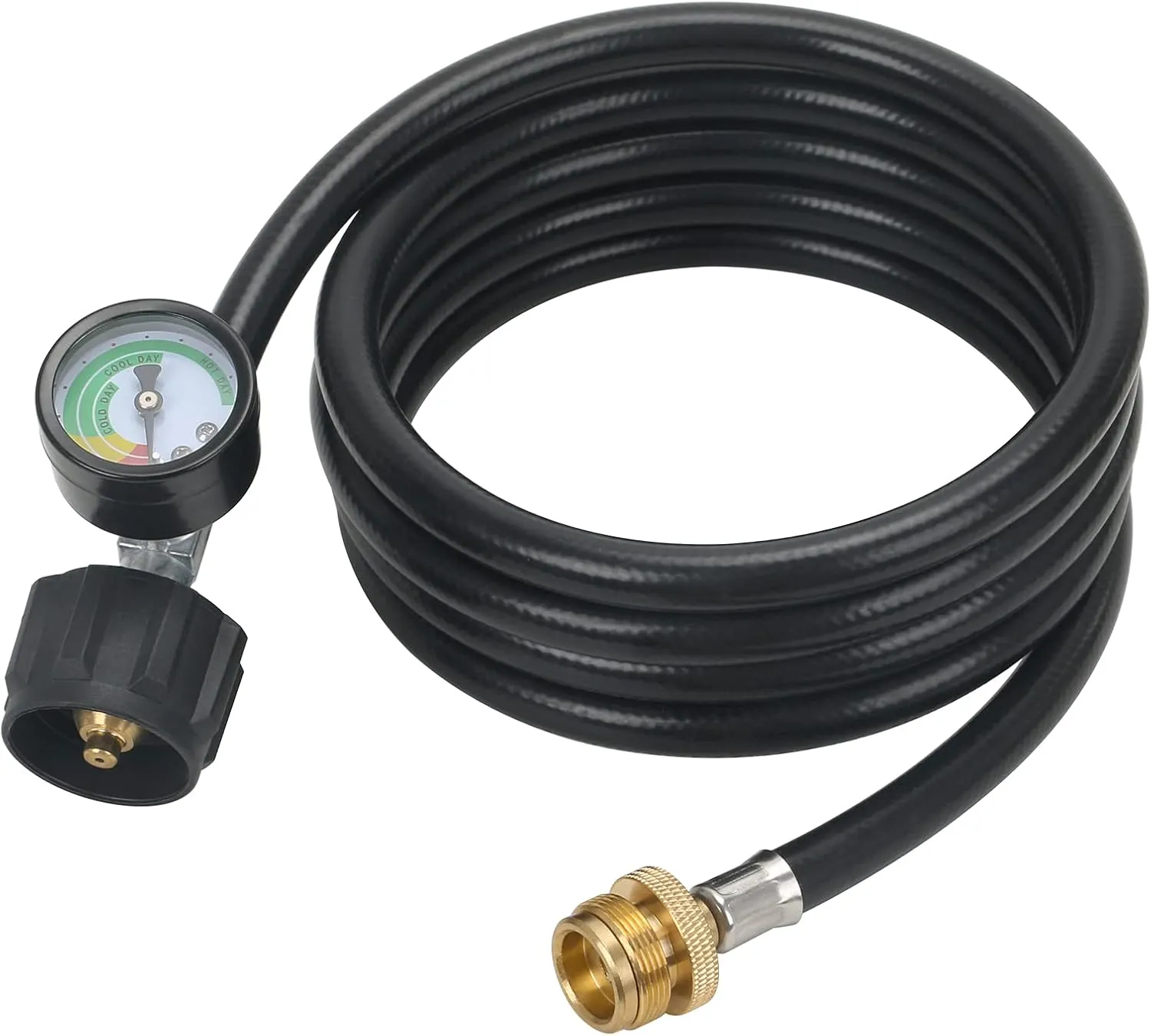 ATKKE Propane Hose Adapter 1lb to 20lb with Gauge, 8FT Propane Tank Grill Adapter Converter for Weber Q Grill, Mr. Heat Propane Heat, Blackstone 17/22‘’ Griddle, Coleman Camping Stove and More