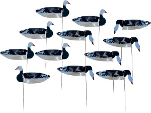 Avery GHG Pro-Grade Blue Goose Sock Decoys, 12-Pack | Durable Realistic Hunting Windsock Decoy Set with Stable Foldable Ground Stakes, Resistant No-Glare Matte Bodies, Quick-Setup Design