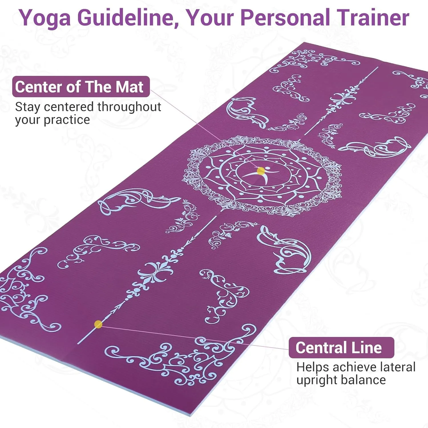 Avoalre Foldable Travel Yoga Mat Print | 5mm &6mm Thick Large Pilates Mat | Non-Slip High Density Floor Exercise Mat for Home Workout | Eco-Friendly Folding Fitness Mat for Women Men with Carrying Bag