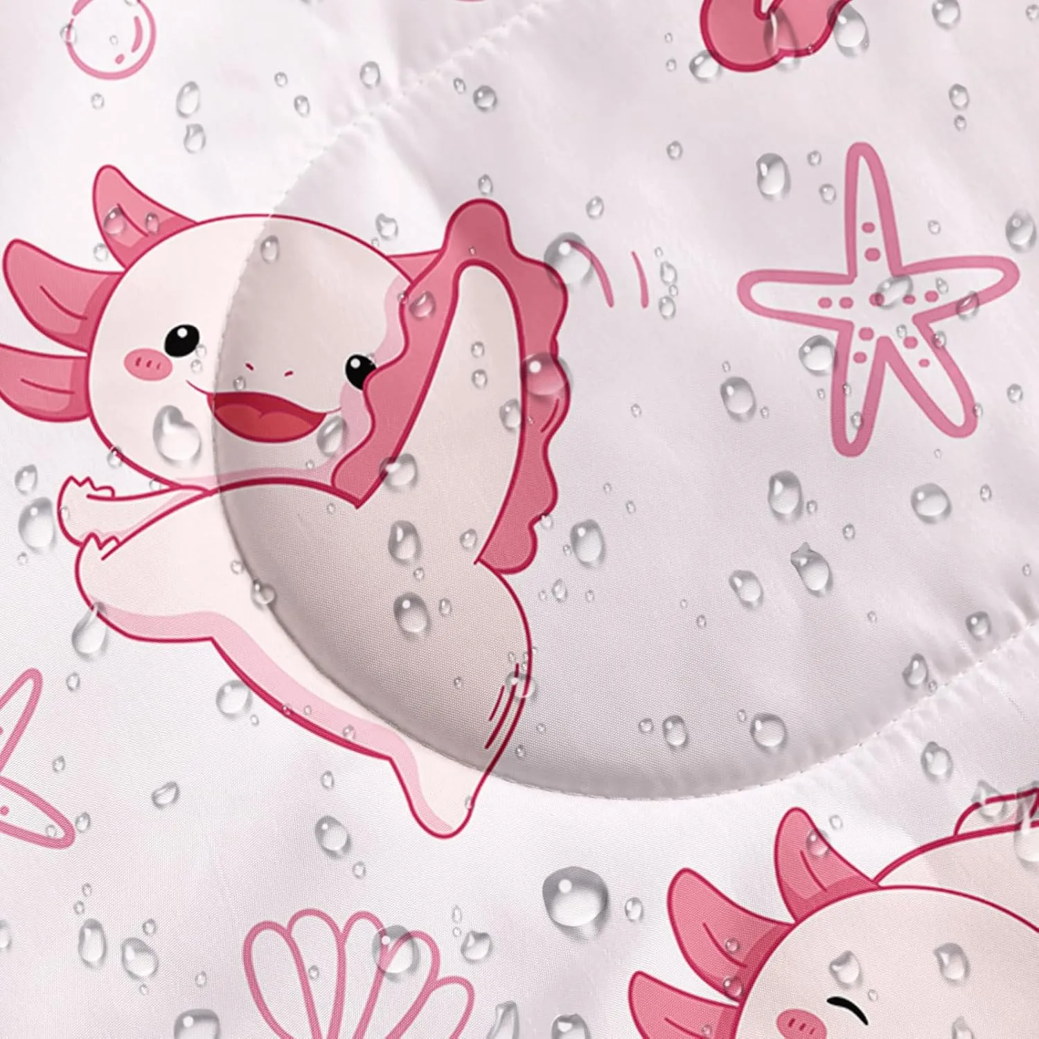 Axolotl Polar Bear Sleeping Bag for Kids Girls,Pink Strawberry Camping Bag with Kawaii Animals Compression Sack for Women,Pink Sleeping Mat for 3 Season Traveling Outdoor Hiking Camping Gear Equipment