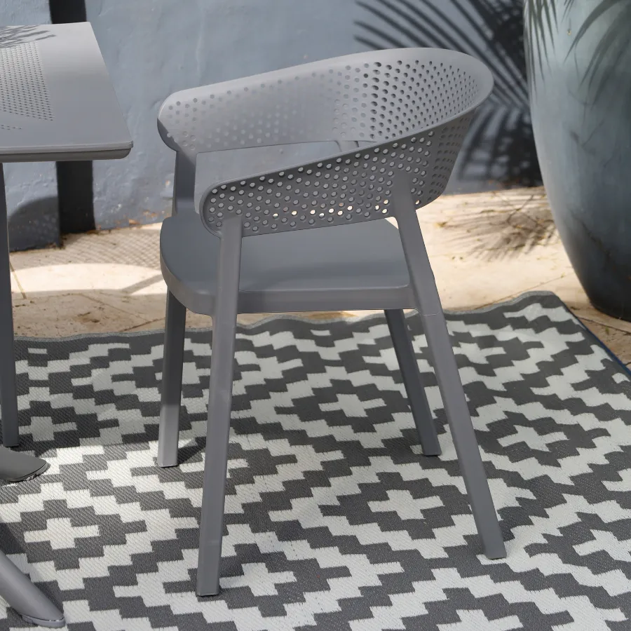 Aztec Grey & White Rectangular Diamond Pattern Foldable XL Camping Grass Mat - 270x450 CM