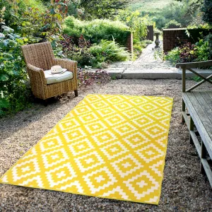 Aztec - Yellow & White Foldable Rug
