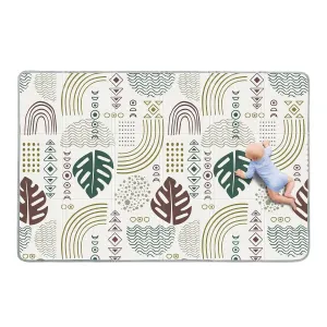 Babebay Baby Play Mat, Soft Baby Mat for Floor, Foldable Playmat for Babies Toddlers and Infants, Reversible Foam Play Mat, Waterproof Baby Crawling Mat for Indoor & Outdoor (Leaf Pattern,78x50)