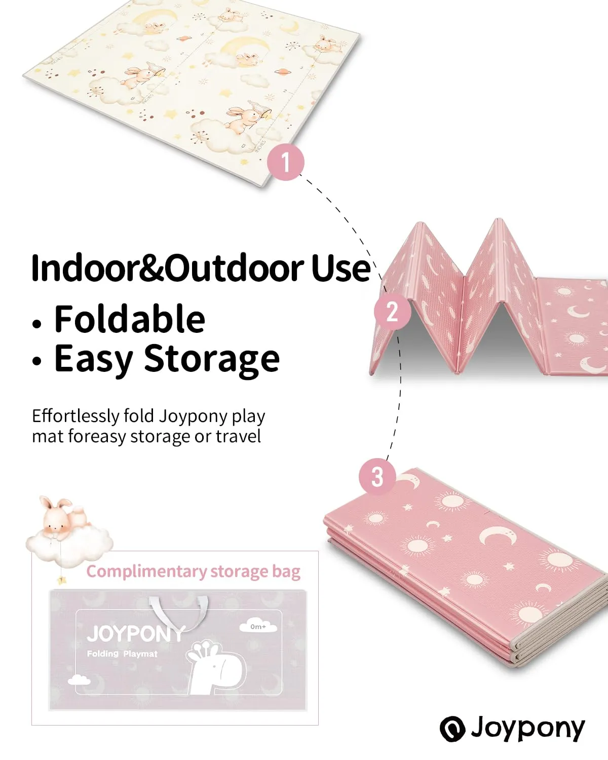 Baby Play Mat 79" X 71" X 0.6", Fabric Version Extra Large Thick Reversible Foldable Play Mats for Babies and Toddlers, Anti-Slip Portable Baby Floor Mat for Tummy Time with Travel Bag
