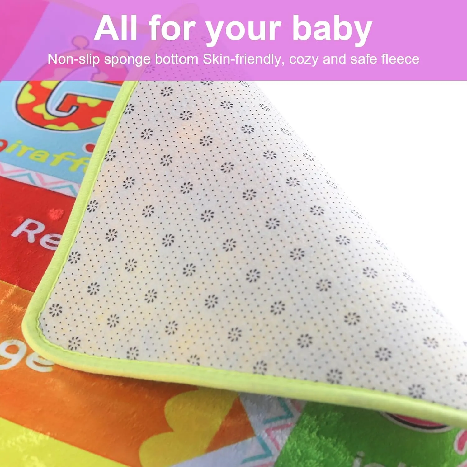 Baby Play Mat for Floor, Non-Slip Playmat for Toddlers & Infants, Extra Thick Large Padded Educational ABC Kids Rug for Crawling & Playing Super Soft Plush Surface to Keep Safe(40"x60")