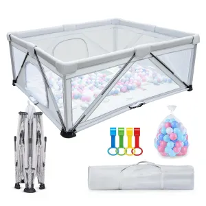 Baby Playpen Foldable 47X63 inch, Large Play Yard,Playpen for Babies and Toddlers, Play Pens for Babies and Toddlers with Gate, Indoor & Outdoor Portable Play Pen