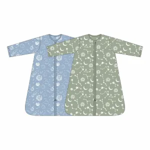 Baby Sleep Sack 12-18 Months 100% Cotton Long Sleeve Wearable Blanket Baby Sleep Bag with 2-Way Zipper 2 Pack 0.5 Tog Sleeping Sack for Newborn Infant Blue Green